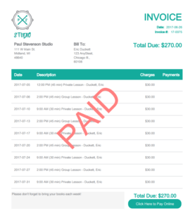 paid music invoice