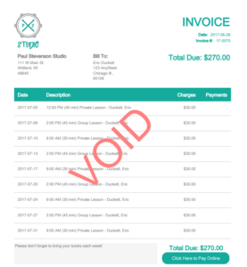 void music invoice